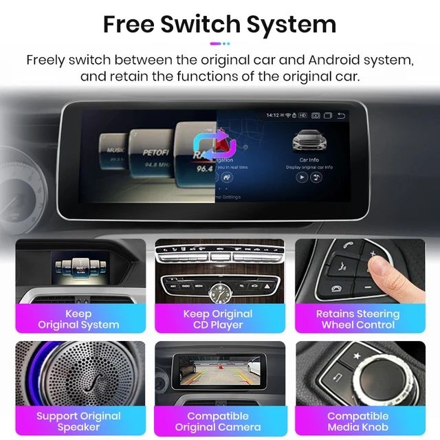 Navigatie Android  Mercedes C-Class W204  , Carplay Wireless