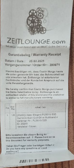 Ceas dama Citizen FC0010-55D Eco drive radio controlled NOU