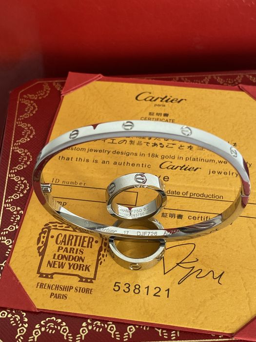 Brățară Cartier LOVE 17 White Gold 23K Slim