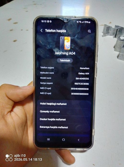Samsung A 04 ideal