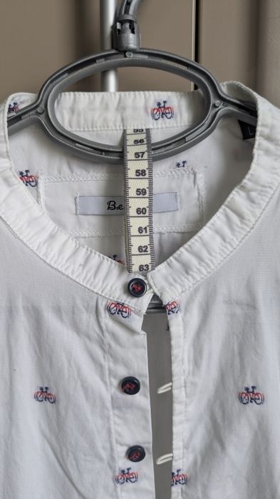 Cămașă albă bumbac cu imprimeu biciclete