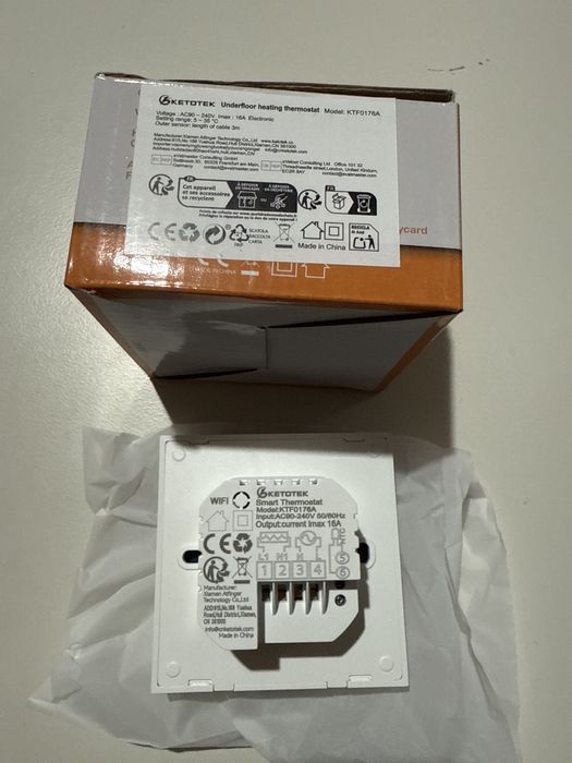 Termostat Ketotek Smart Wifi KTF0176A centrala,boiler,gaz,pardoseala