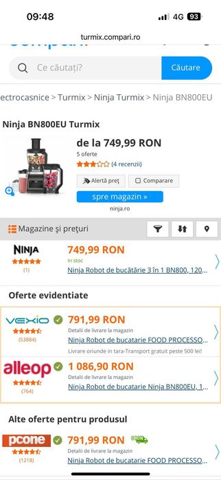 Robot de bucătărie 3 în 1 BN800, 1200W, 2.1L sigilat