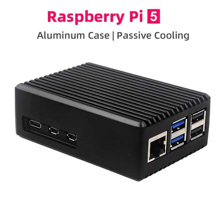 Carcasa Raspberry Pi 4/5 Aluminum Case Passive Cooling Armored Metal