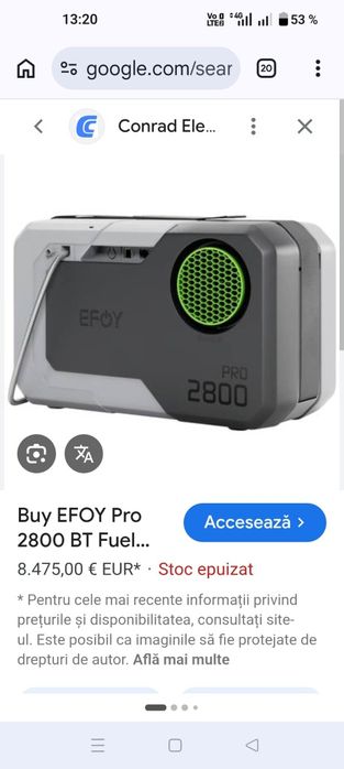 Generator pe metanol EFOY Pro 2800 BT 12 V, 24 V