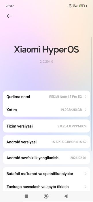 Redmi note 15 pro5G sotiladi yangi 1 oylik telfon
