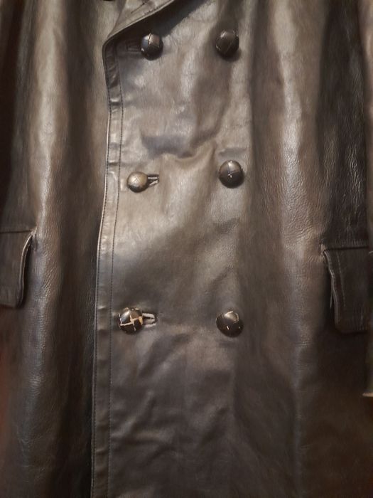 Haina lunga vintage din piele naturala, moto/rock