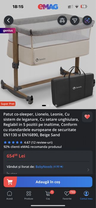 Patut co-sleeper Lionelo