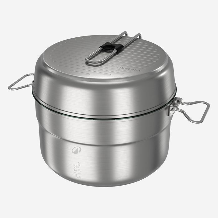 Set de gătit 500 camping din inox + - produs resigilat Decathlon