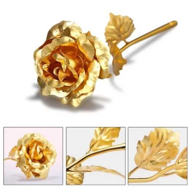 Позлатена роза със сертификат + подаръчна кутия