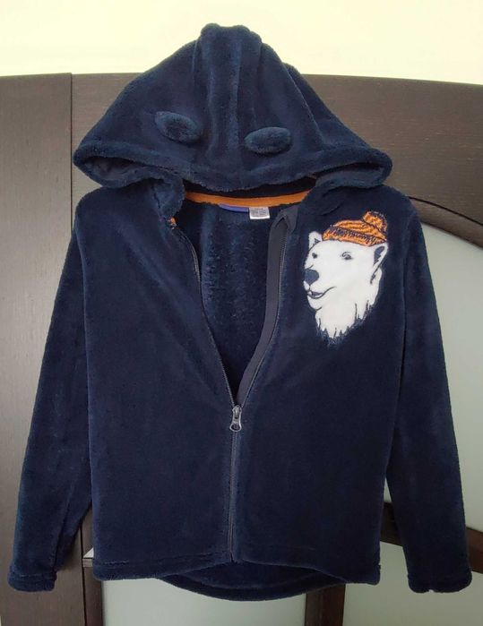 Pantaloni captusiti cu bumbac si jacheta pufoasa lupilu marime 110-116
