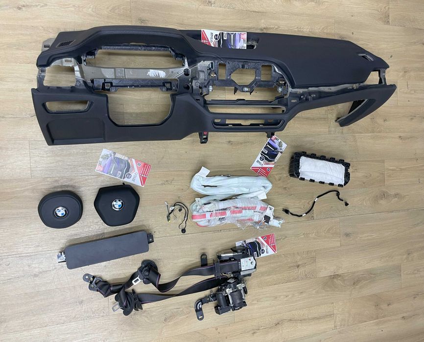 BMW G20 - plansa de bord cusatura - kit airbag volan pasager genunchi