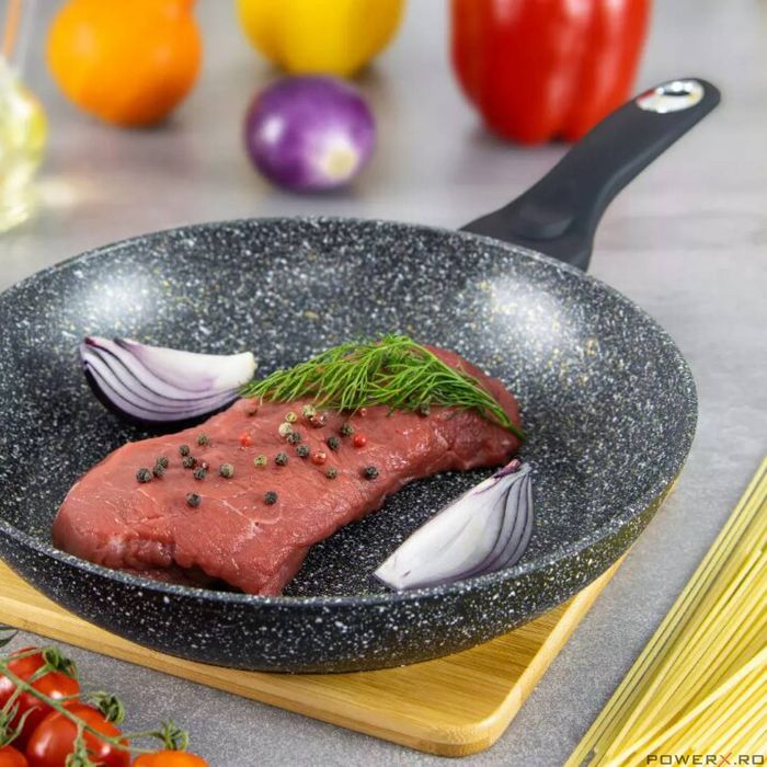 Tigaie din aluminiu, marmorata, gri, 26cm Klausberg