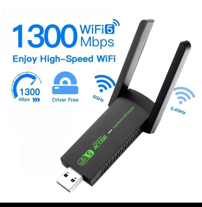 Adaptor WiFi USB 3.0 de 1300 Mbps Bandă duală 2,4Ghz si 5Ghz