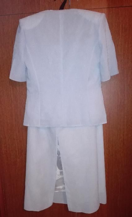 Compleu bleu ocazie, cu dungi lucioase (3 piese)