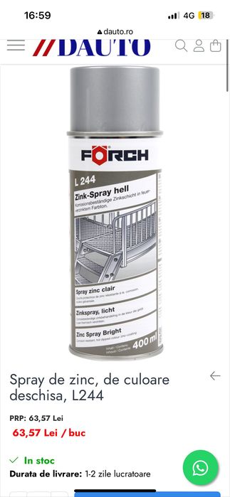 Sprayuri profesionale Zinc deschis