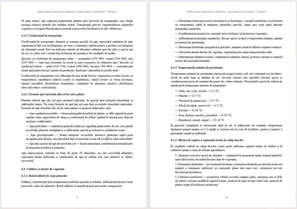 Agricultura – Horticultura Vol. I + II – Sinteze tematice, Subiecte rezolvate si teste pentru Titularizare si Definitivat