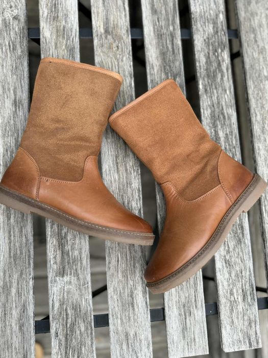 Детски кожени ботуши с вълна