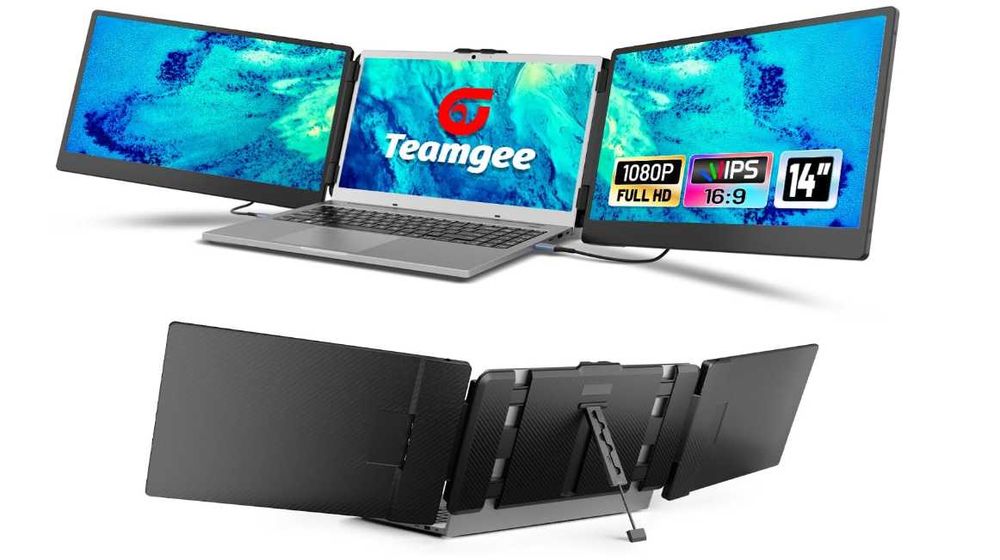 Temagee s2 extern monitor dual screen 2x"14 inch Ips
