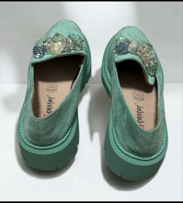 Pantofi damă turcoaz cu aplicații decorative – Seastar