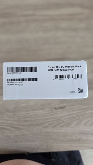 Telefon XIAOMI Redmi 15C, 128GB, 4GB RAM, 5G, Dual SIM, Midnight Black