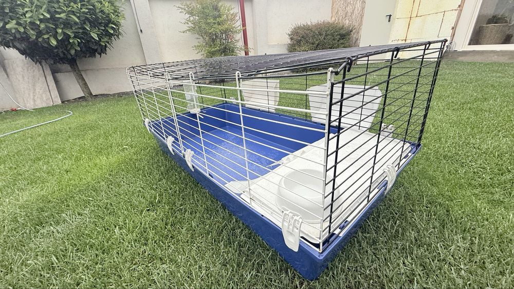 Cușcă mare iepuri 120 cm completă – dozator apă + hrănitoare