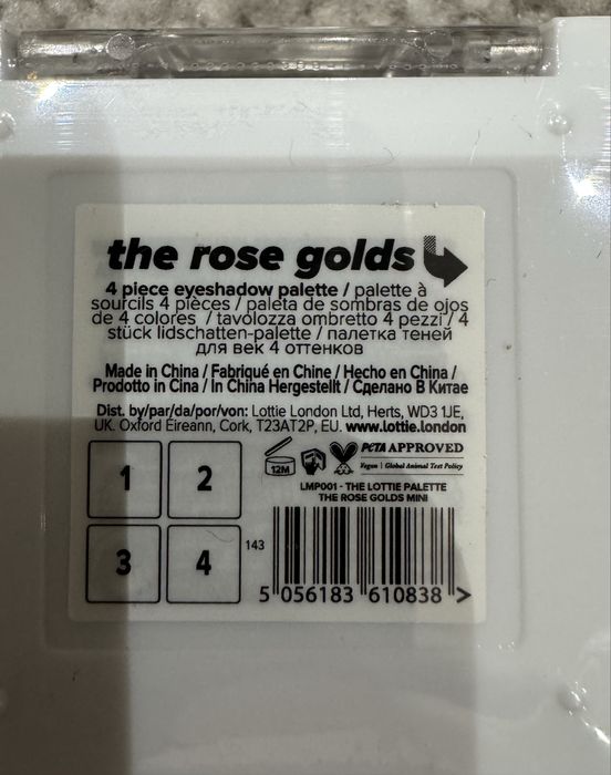 Lottie London - Палетка теней для век из четырех цветов. Оригинал