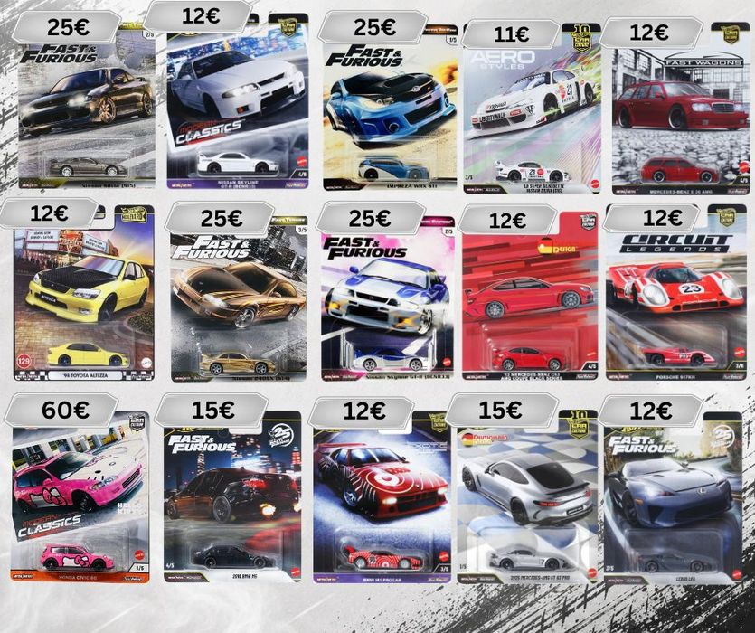 Hot Wheels, Matchbox и Majorette колички