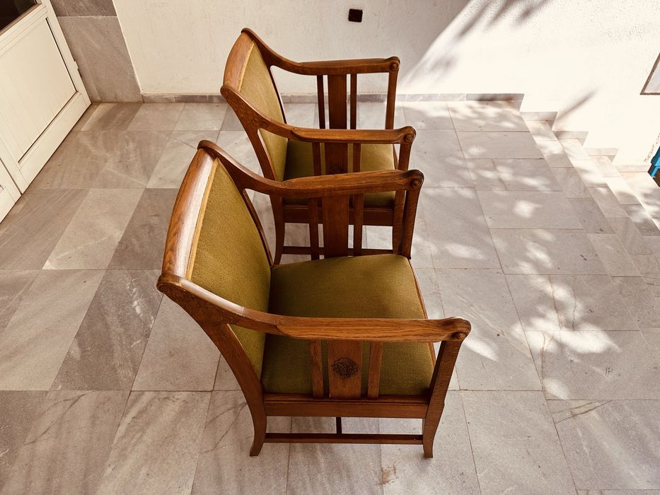 Скандинавски кресла / фотьойли – масив дърво – mid century – комплект