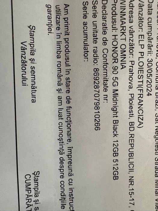 Vând Honor 90 ca nou