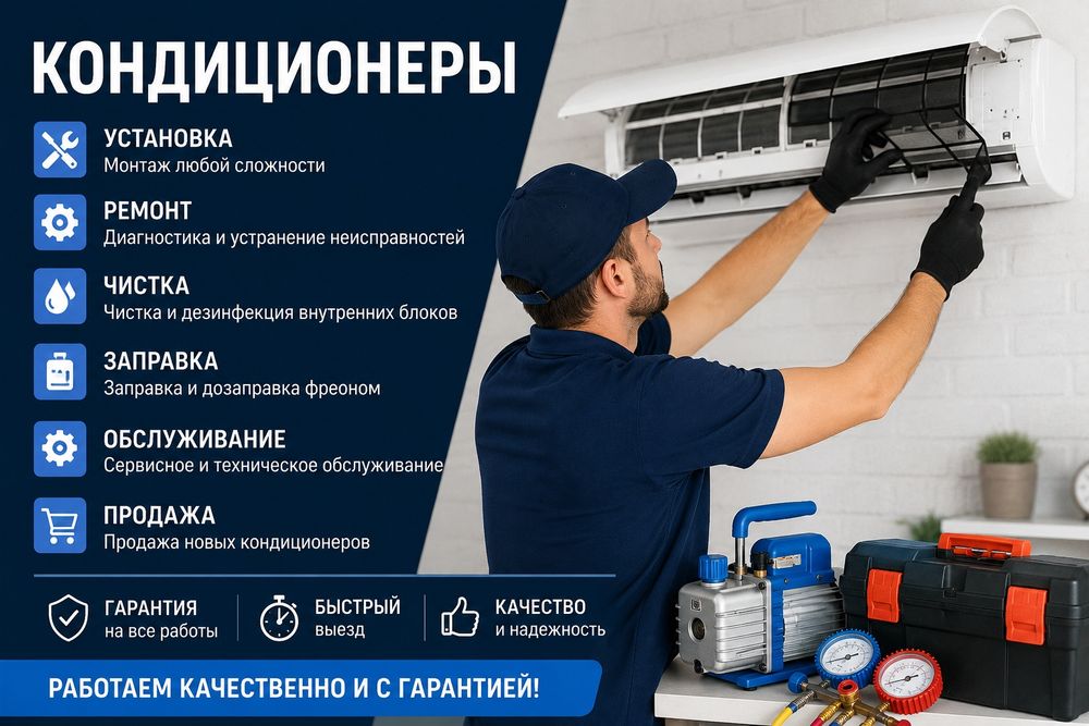 Установка, заправка, ремонт кондиционера
