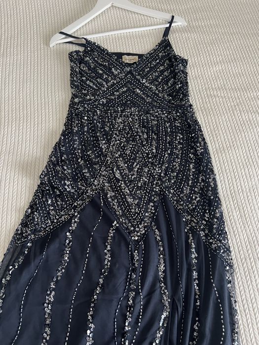 Тъмно синя рокля Lace & Beads