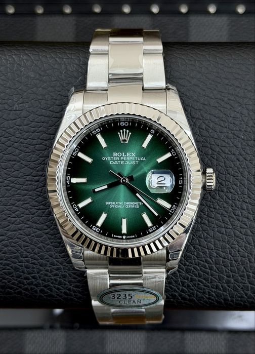 Rolex Date-Just 41 Green Ombre Dial ETA 3235