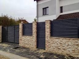 Garduri și porți stil jaluzea șipcă metalică tabla cutata