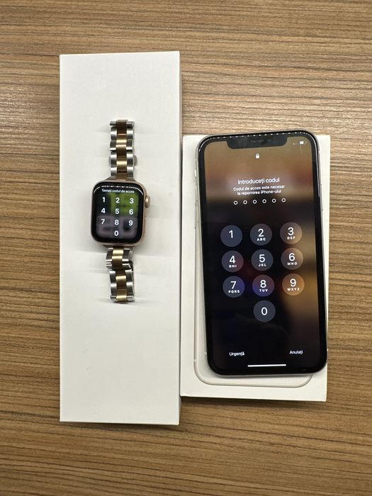 Iphone 11, insotit de cutia originala si de un apple watch seria 6