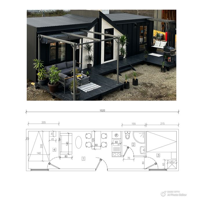 Tiny House Casă de vacanță, transportabilă, casă lemn, mobilă,bungalow