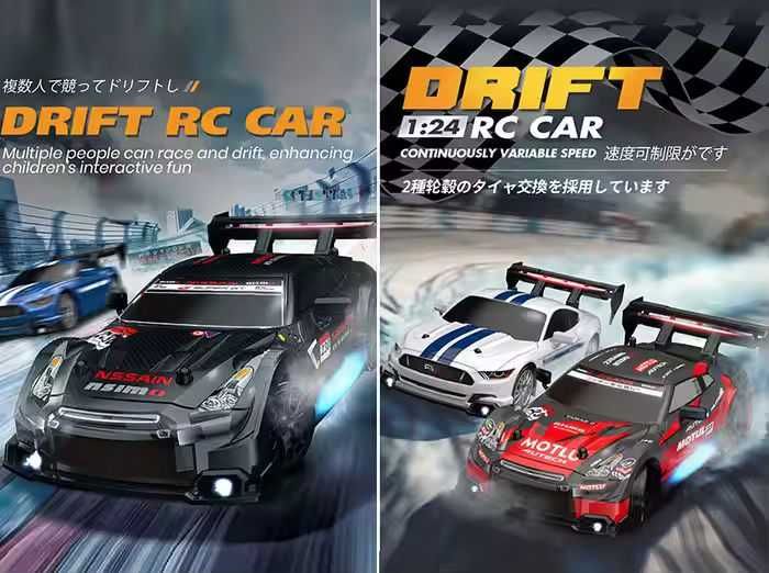 Masina de curse de mare viteza cu Telecomanda, Drift 4wd la scara 1:24