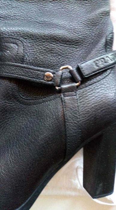 Оригинални ботуши Prada, размер 38.5, черни, 100% естествена кожа