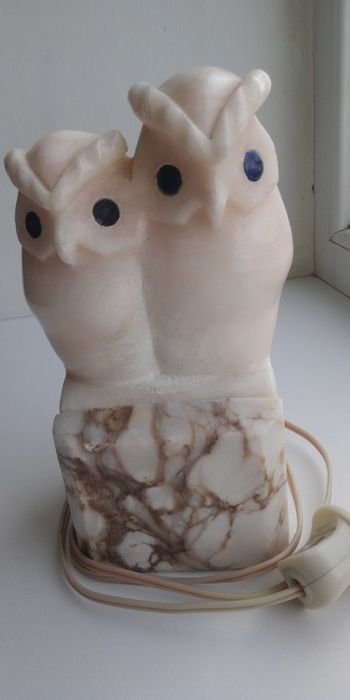 Ночник "Совята".мраморный