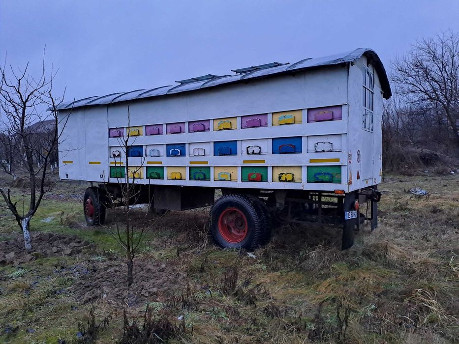 Remorcă apicolă cu 54 cutii stupi