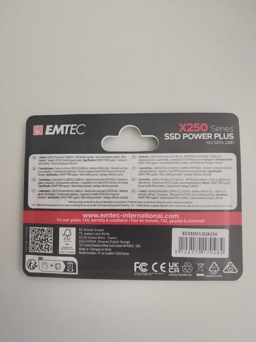 SSD EMTEC X250 512GB M.2 SATA III – чисто нов, неразпечатан
