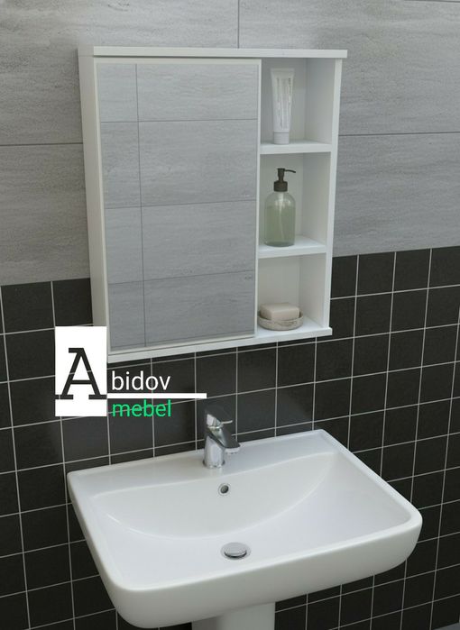 Навесной шкаф с зеркалом для ванной комнаты от производителя.