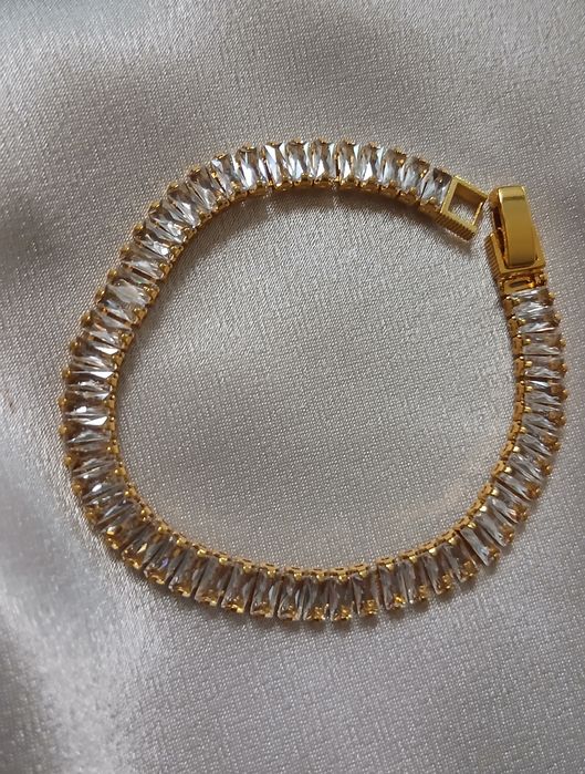 Brățară Noua  Tifanny Tennis Silver Gold 18k