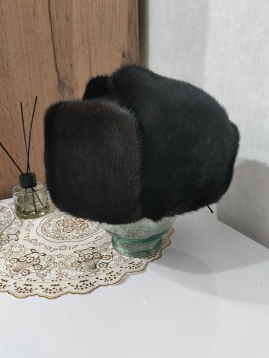 Шапка ушанка норковая