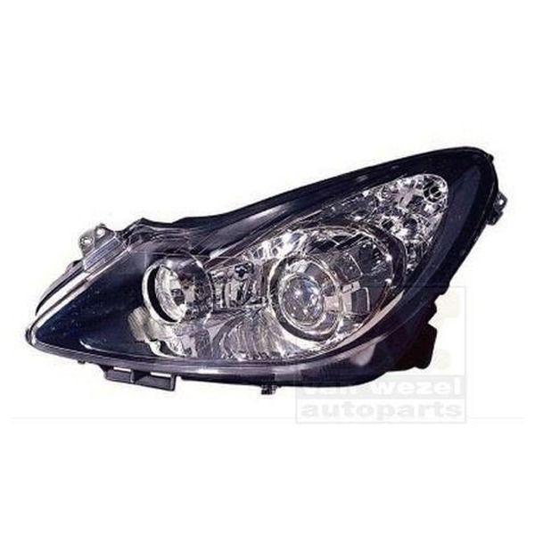 Far Opel Corsa D, 07.2006-01.2011, montare fata, stanga/dreapta, H1+H1+H7; electric; cu motor; halogen; cu lumini pentru curbe, 1216203; 93189365