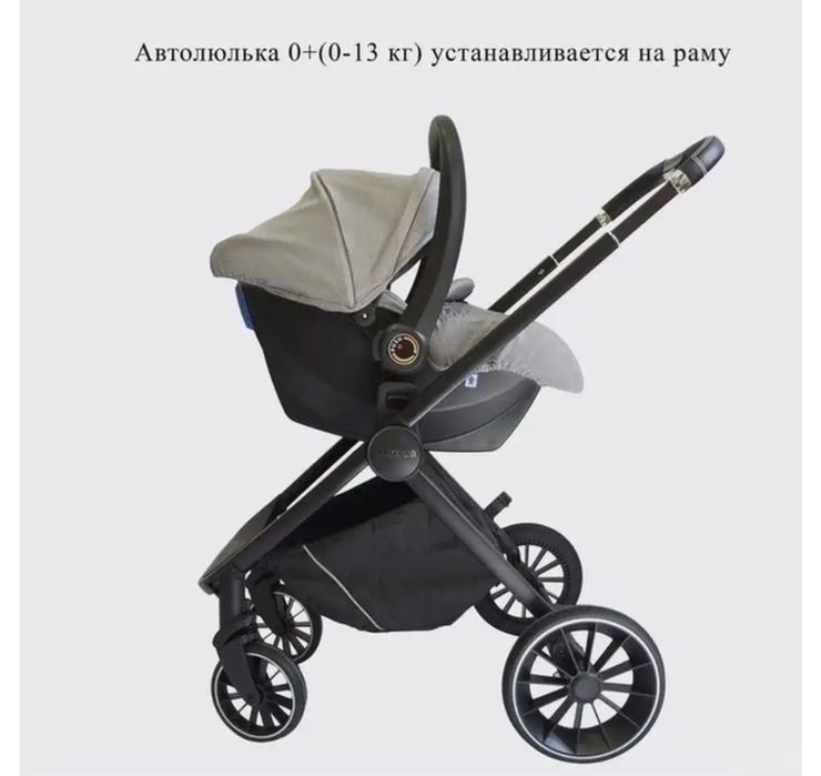 Коляска 3 в 1 luxmom серая