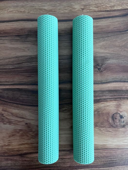Set 2 lumanari ceara albine cununie / botez culoare verde