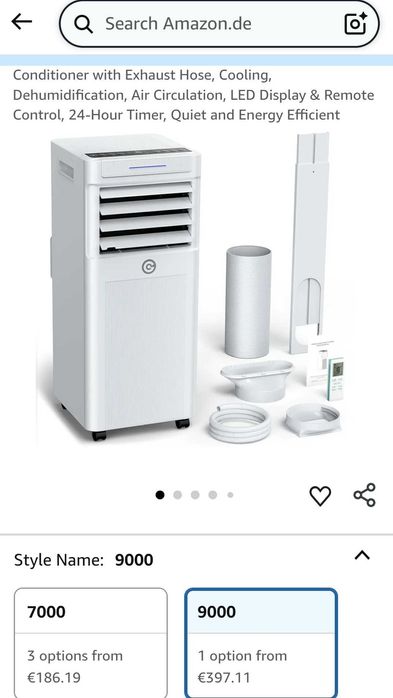 Super pret! Aparat de aer condiționat mobil, 9000 BTU, SIGILAT