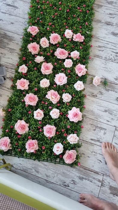 Panou cu flori artificiale 600 cm x 50 cm decorare perete sau fatada