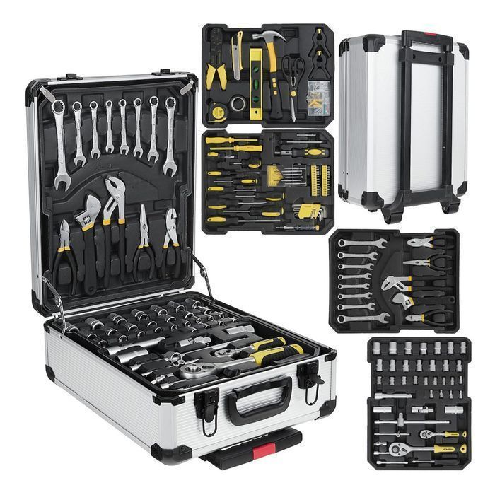 Cutie valiza din aluminiu pe roti echipata cu scule 187 piese